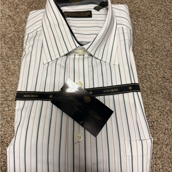 Donald J. Trump Other - Donald Trump Men's Classic White Striped Dress Shirt